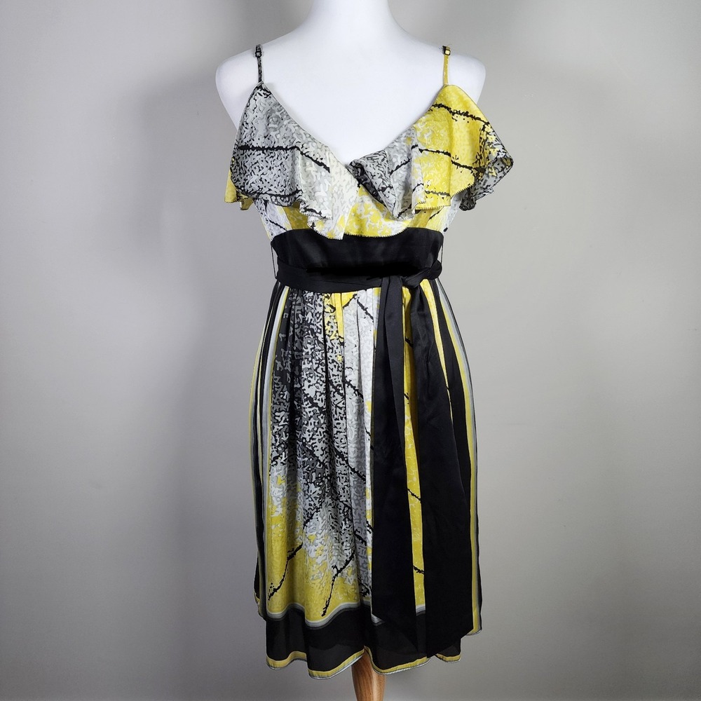 BCBG Ruffle Dress Womens 4 Layered Fairy Whimsical Cocktail Party Wedding Guest